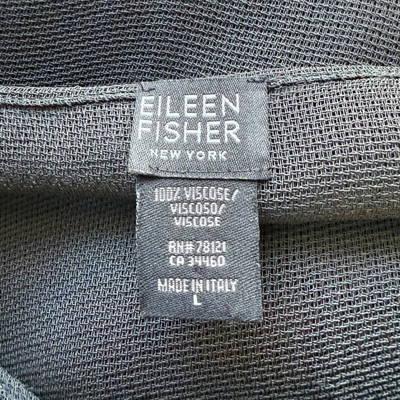 Eileen Fisher Womens Sheer Cover-Up Sleeveless Top Black Lightweight Size L - Picture 5 of 5